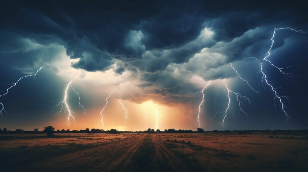 A stormy field.