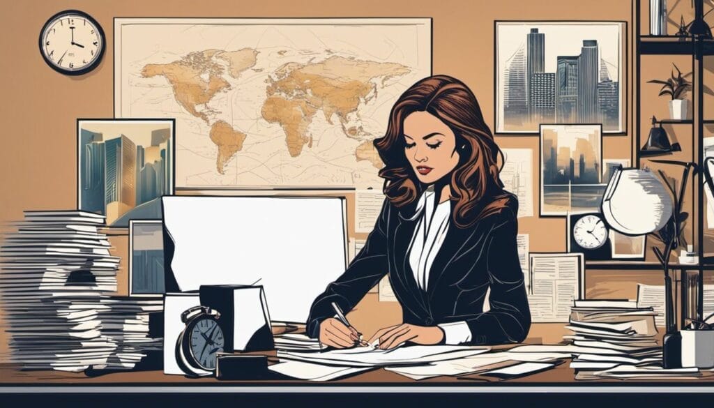 a woman working in an office